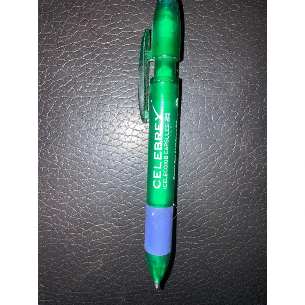 Celebrex Pfizer Green Blue Ballpoint Pen Collectible Pharmacy Advertising‎